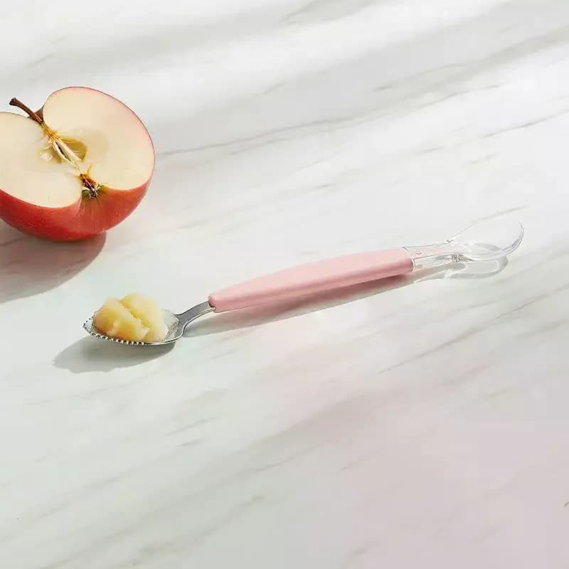 Stainless Steel Baby Spoon Set with Silicone Tips
