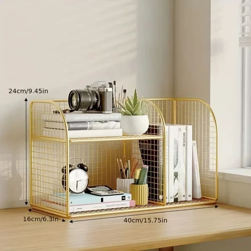 Desktop Bookshelf Tiered Desk Organizer