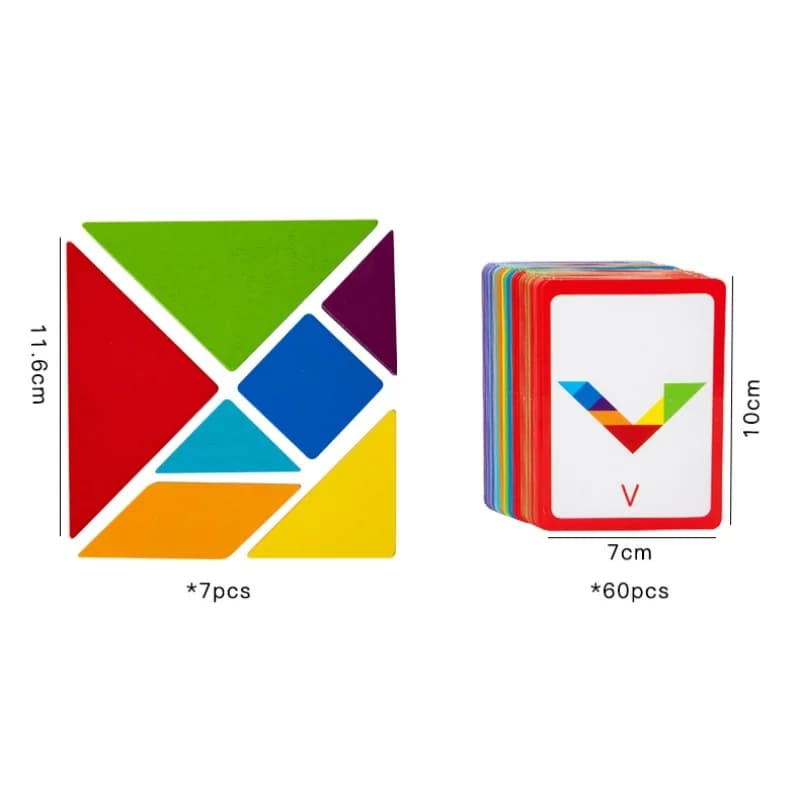 Wooden Tangram Puzzle Building Blocks