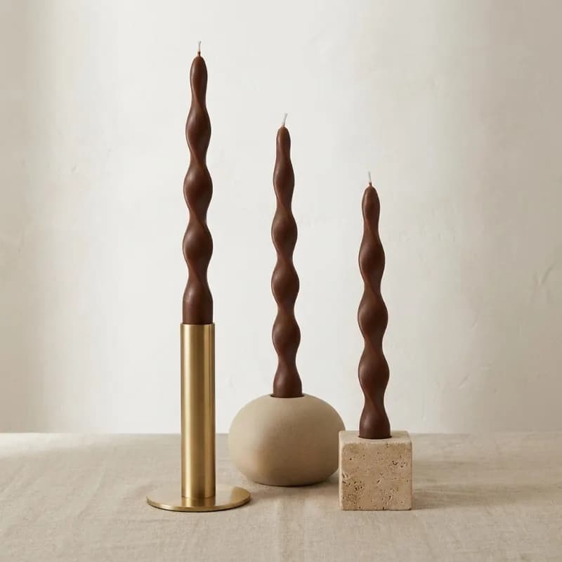 Spiral Twisted Taper Candles Pair