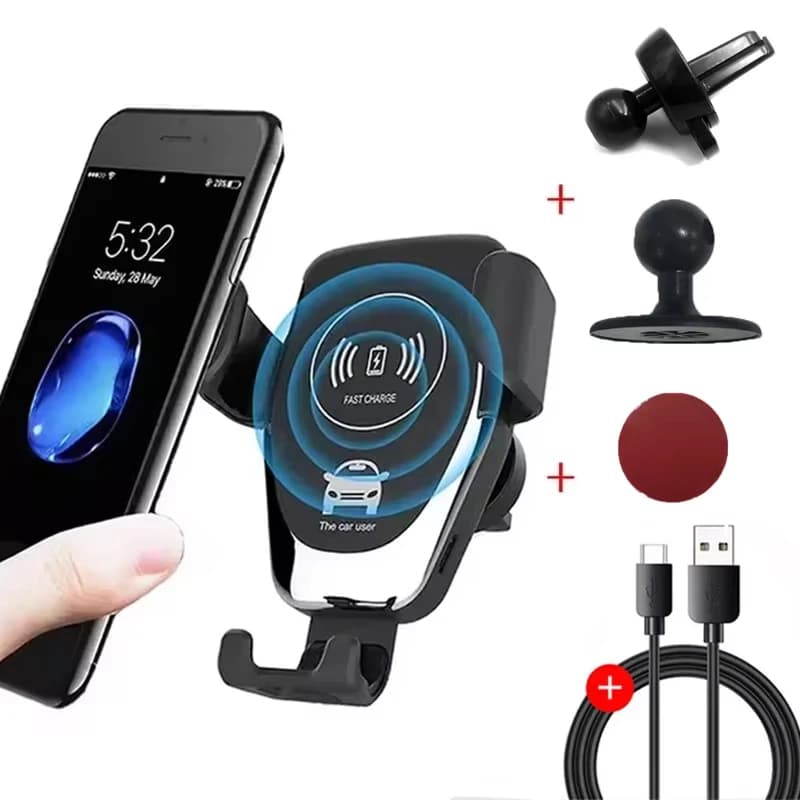 Wireless Charging Phone Car Holder Charger For iPhone 17 16 15 14 13 12 Pro Max XR Samsung Xiaomi Fast Car Wireless Chargers