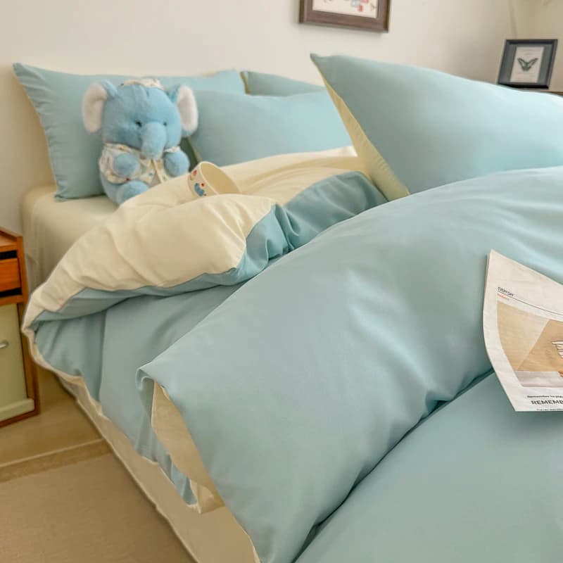 Cotton Bed Linen Set with Duvet Cover and Pillowcases