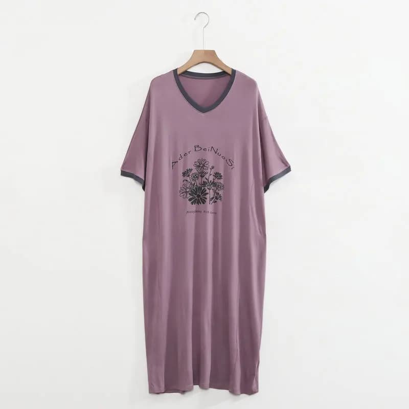 Women's Cartoon Print Modal Nightgown
