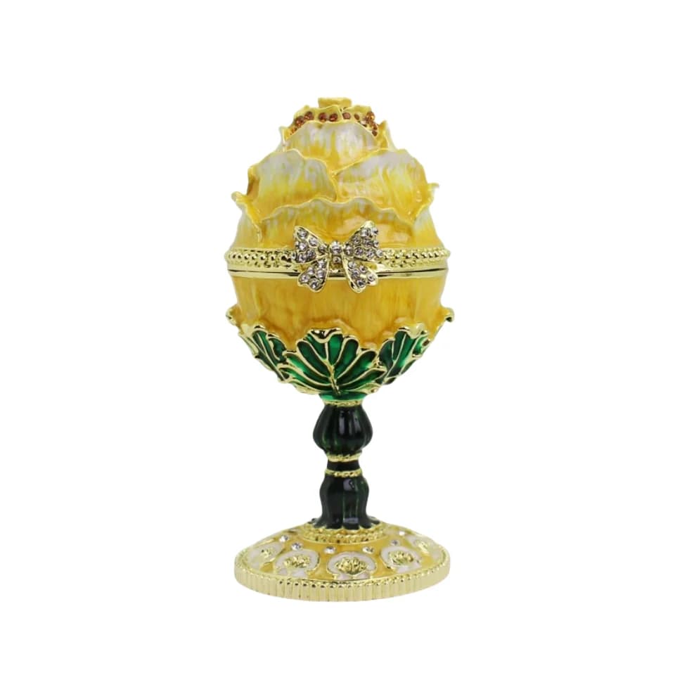 SHINNYGIFTS Valentine's Day gift enameled roses egg decorative box creative trinket storage box ornaments