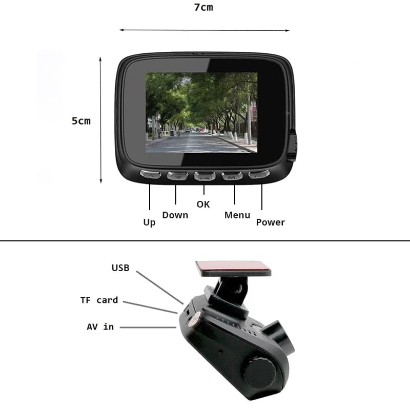 Dash Cam 1080P HD Small Screen Front Video Single Lens Recorder HD Night Vision Loop Recording G-Sensor Car Video Recorder