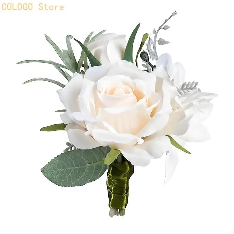 Silk Rose Corsage with Greenery