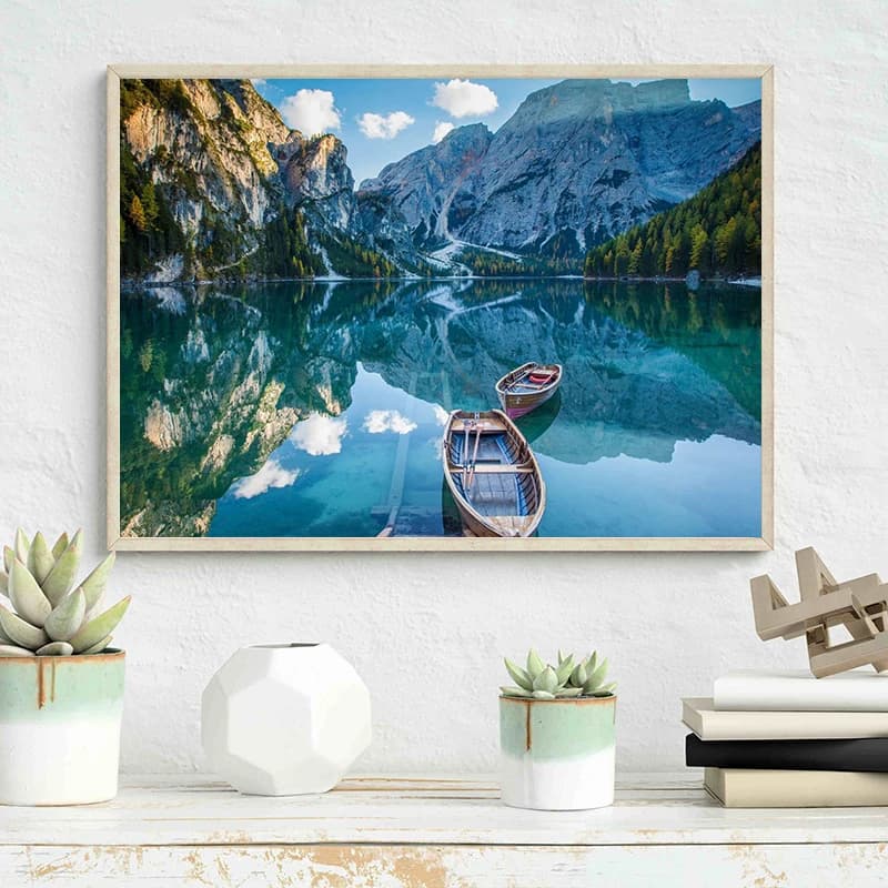 Forest Mountain Lake Landscape Canvas Print
