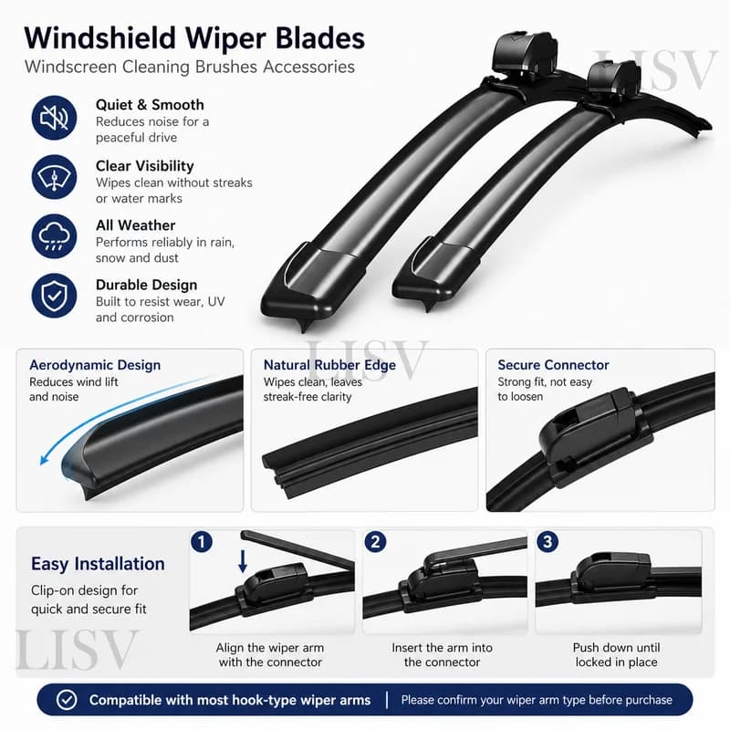 Front Windshield Wiper Blades for Land Rover Discovery 5