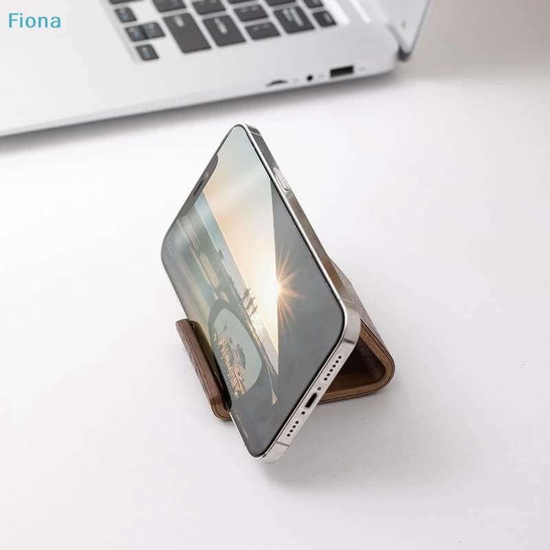 ☽Wooden Phone Stand,Minimalist Walnut Cell Phone Holder,Desktop Phone Stand for All Smartphones & Tablets