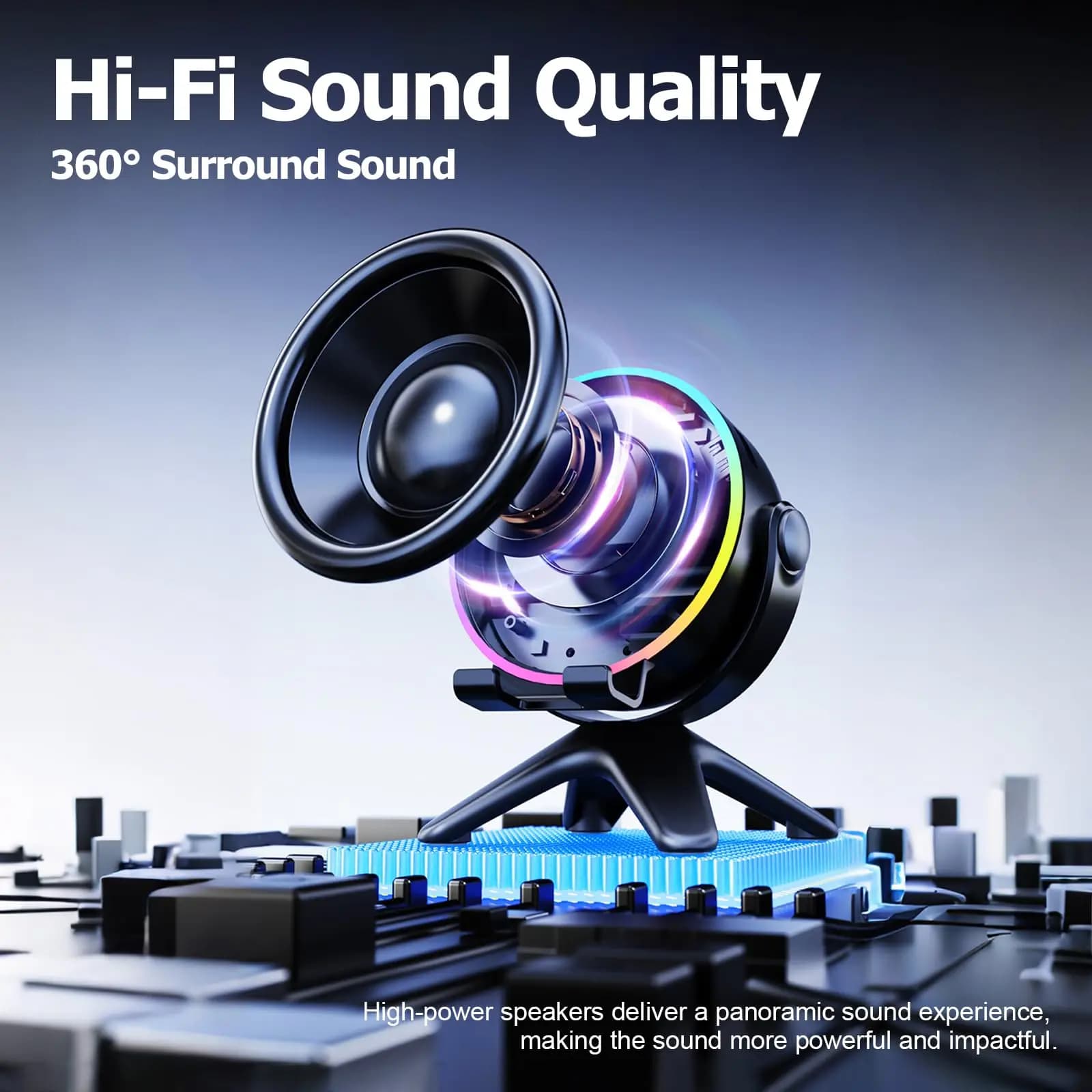 Wireless Inductive Bluetooth Speaker with Phone Stand