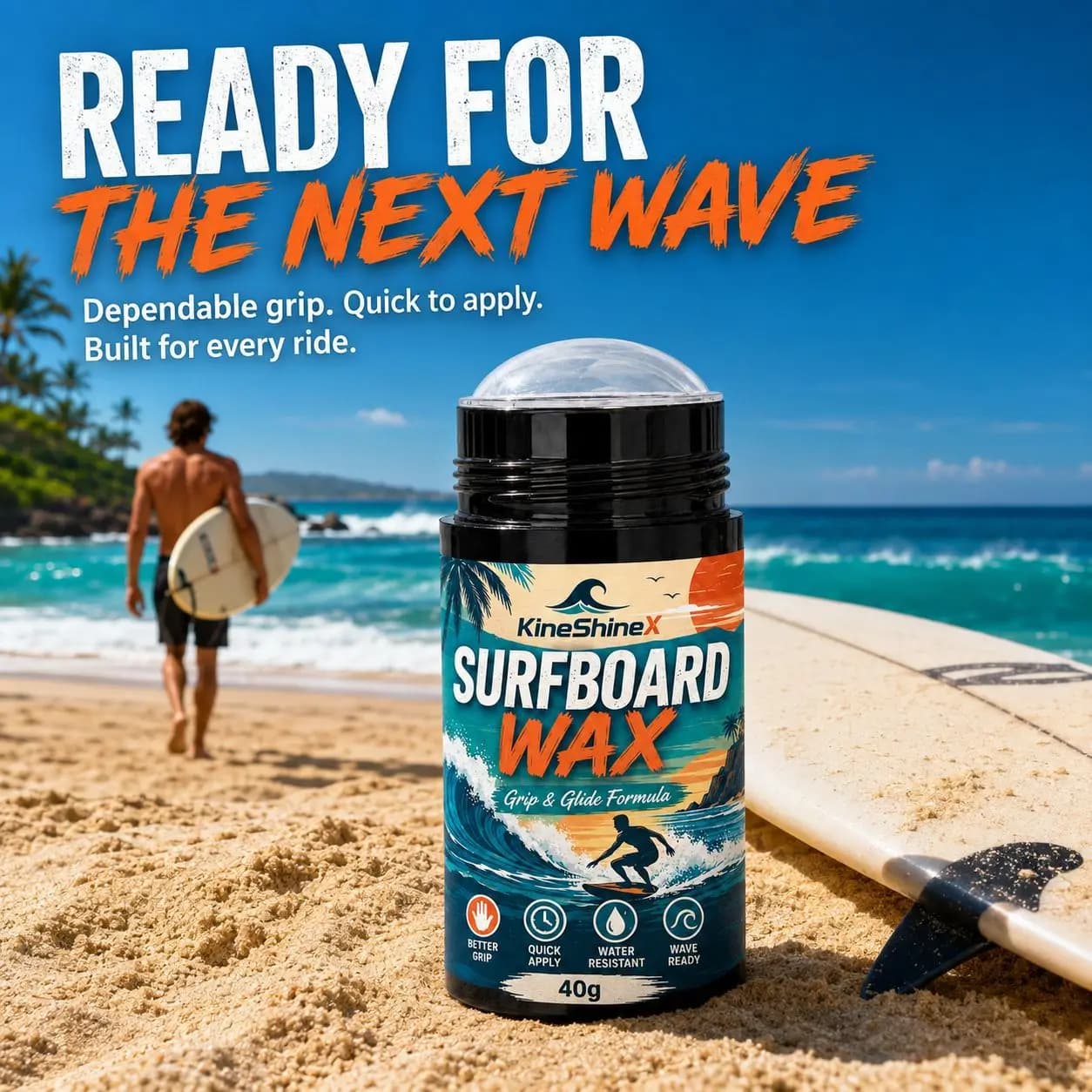 Surfboard Traction Wax Stick with Applicator
