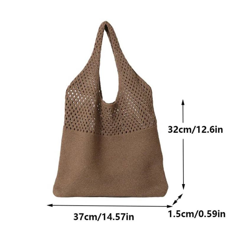 Knitted Handbags For Women Large Capacity Tote Bag Summer Beach Big Purse Casual Hollow Woven Shoulder Bags Female Pack