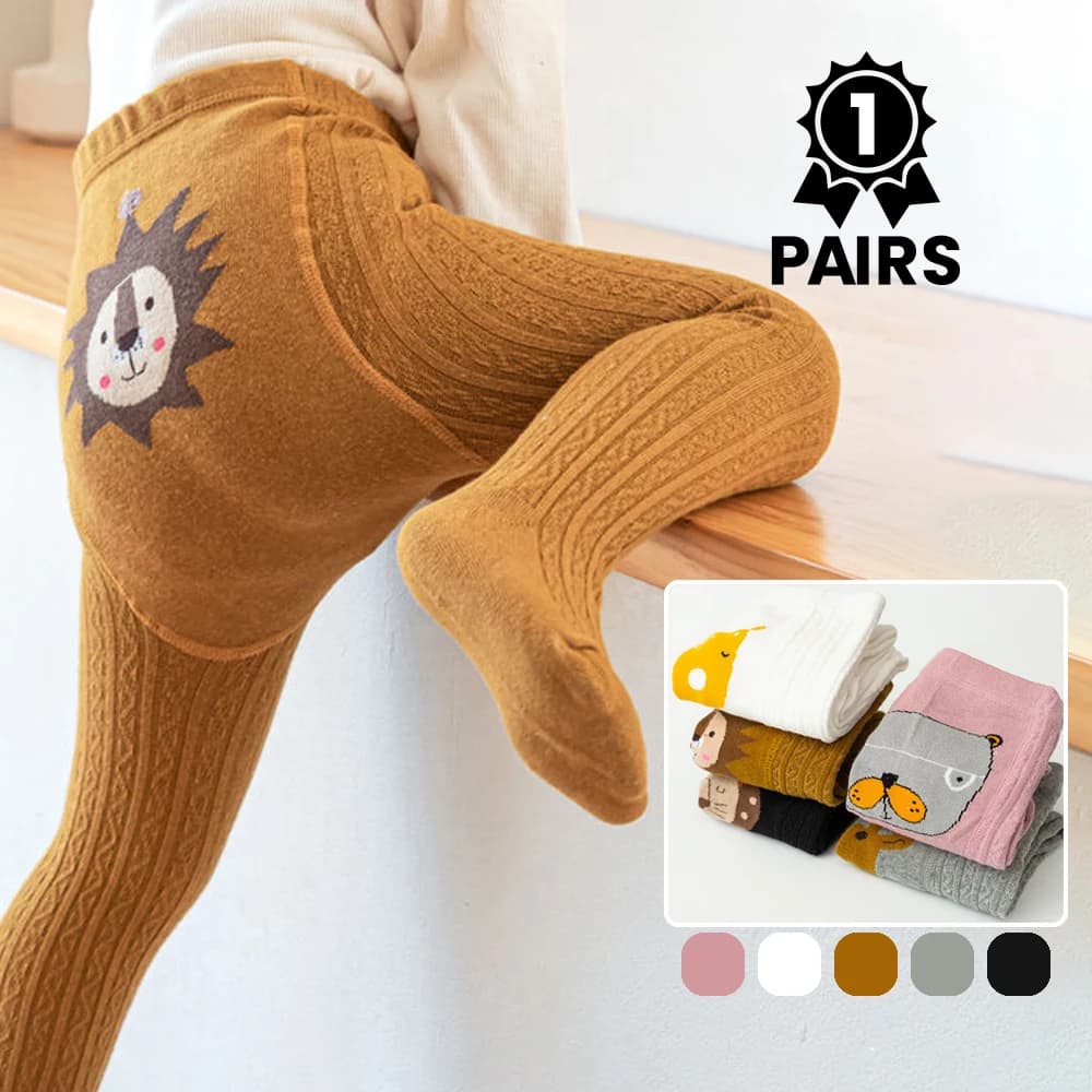 Baby Cotton Tights with Animal Patterns