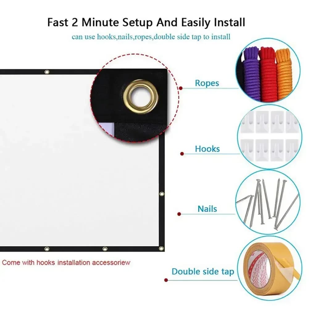Projector Screen Fabric 60-150 Inch