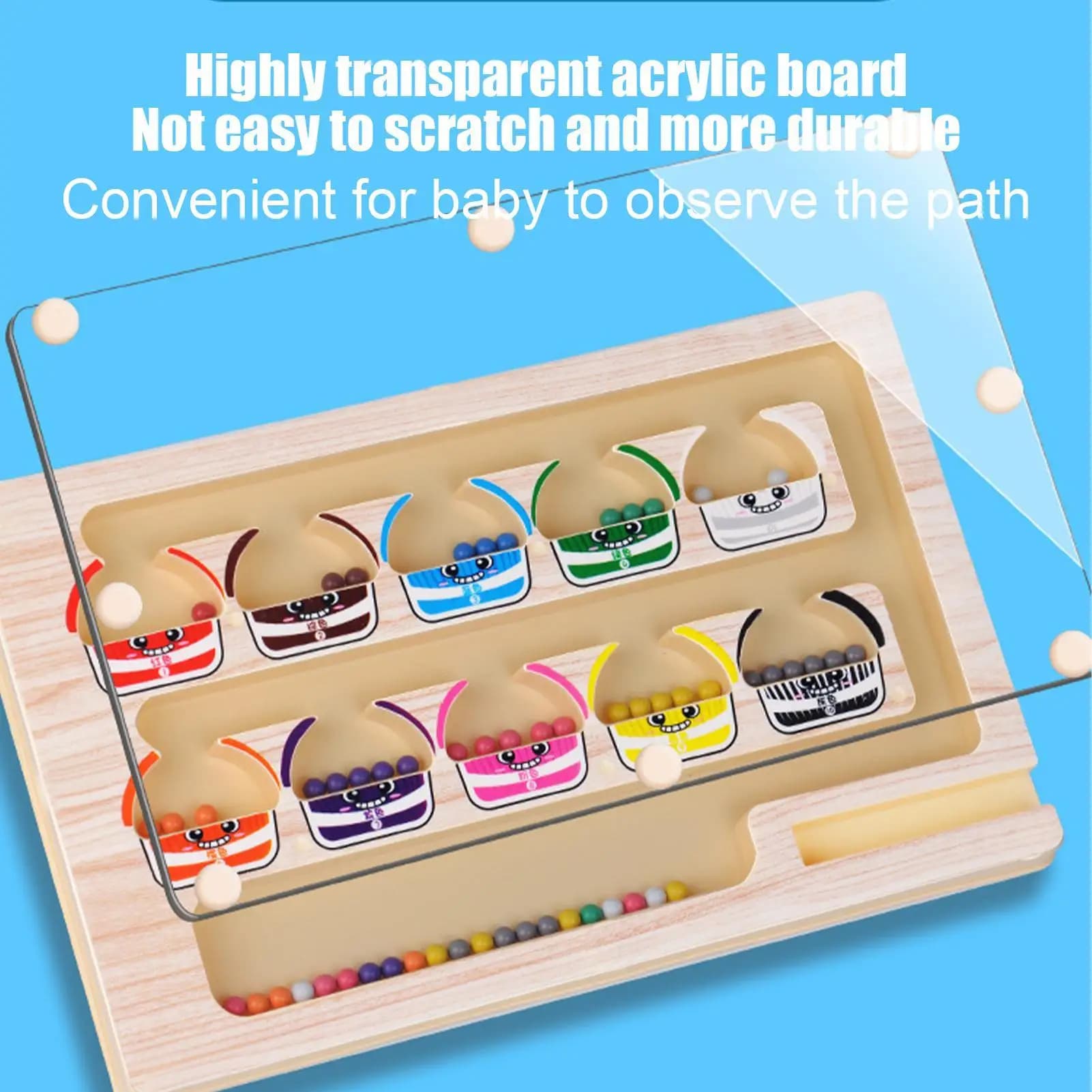 Magnetic Color and Number Maze Puzzle Board