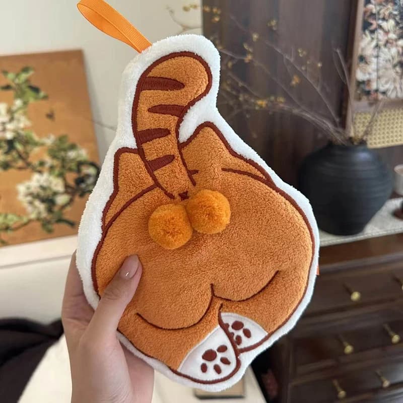Cute Cat Cartoon Hand Towel