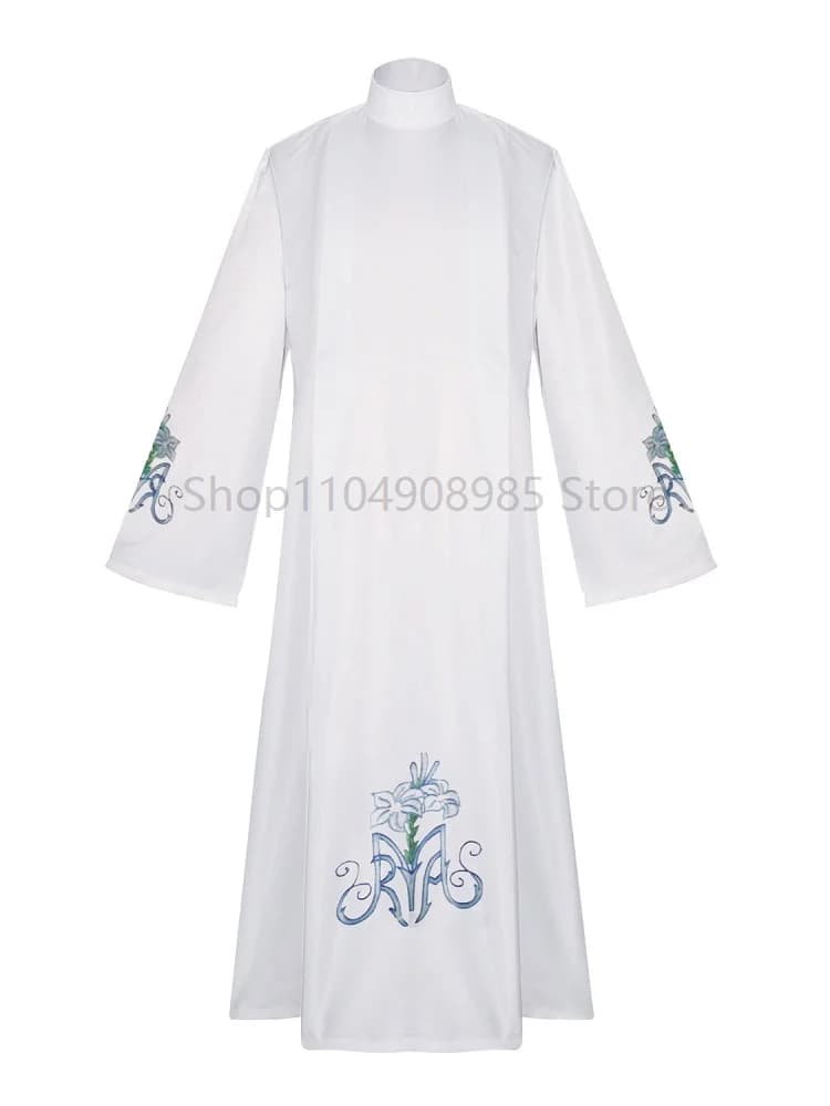 White Priest Robe Catholic Church Vestment