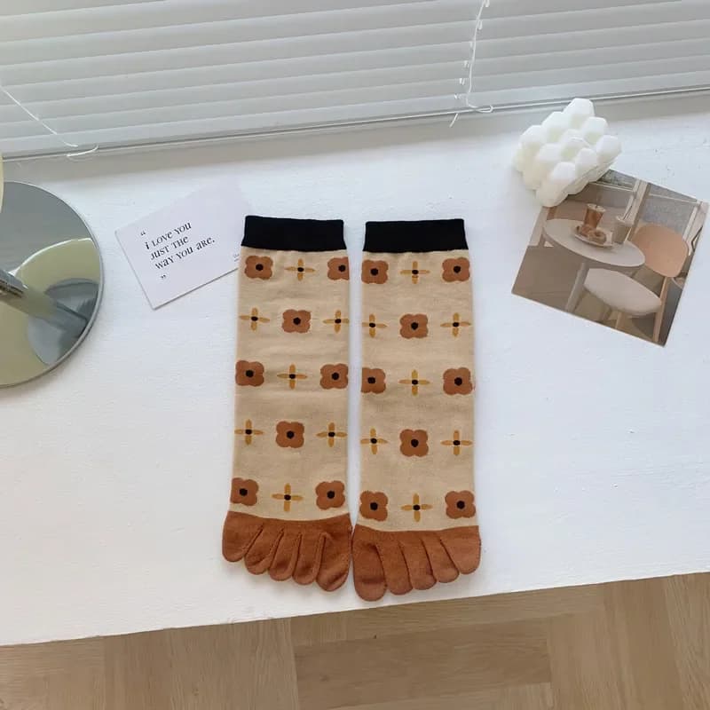 Cotton Five Finger Boot Socks Women