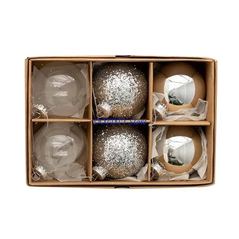 Glass Christmas Ball Ornaments, Set of 6
