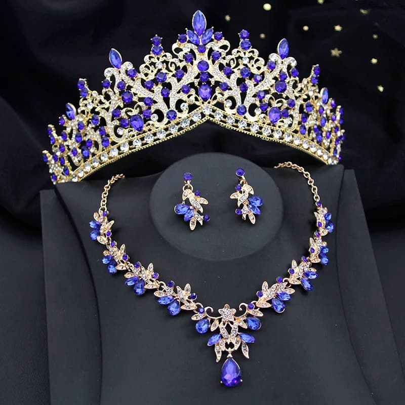 Bridal Jewelry Sets for WomenTiaras and Necklace Earrings Sets for Wedding Dress Party Birthday Costume Accessories