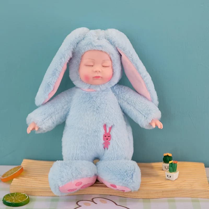 Soft Plush Reborn Baby Doll with Rabbit Toy
