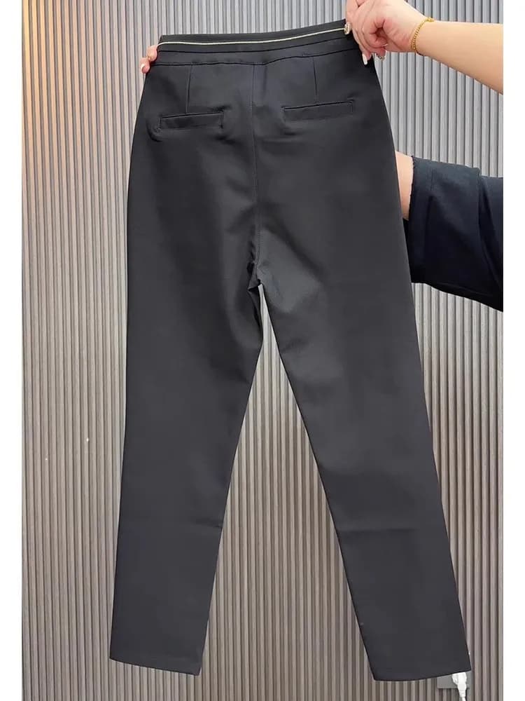 Black Straight-Leg Trousers