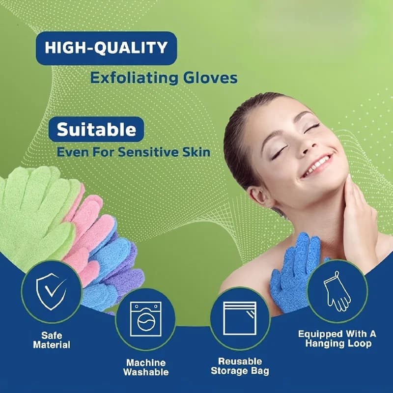 Exfoliating Bath Gloves Double-Sided