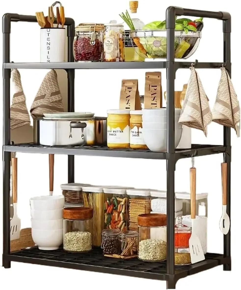 Storage Shelves Organizer Sturdy Shelving Space-Saving Shelves Organizer for Pantry Laundry Kitchen