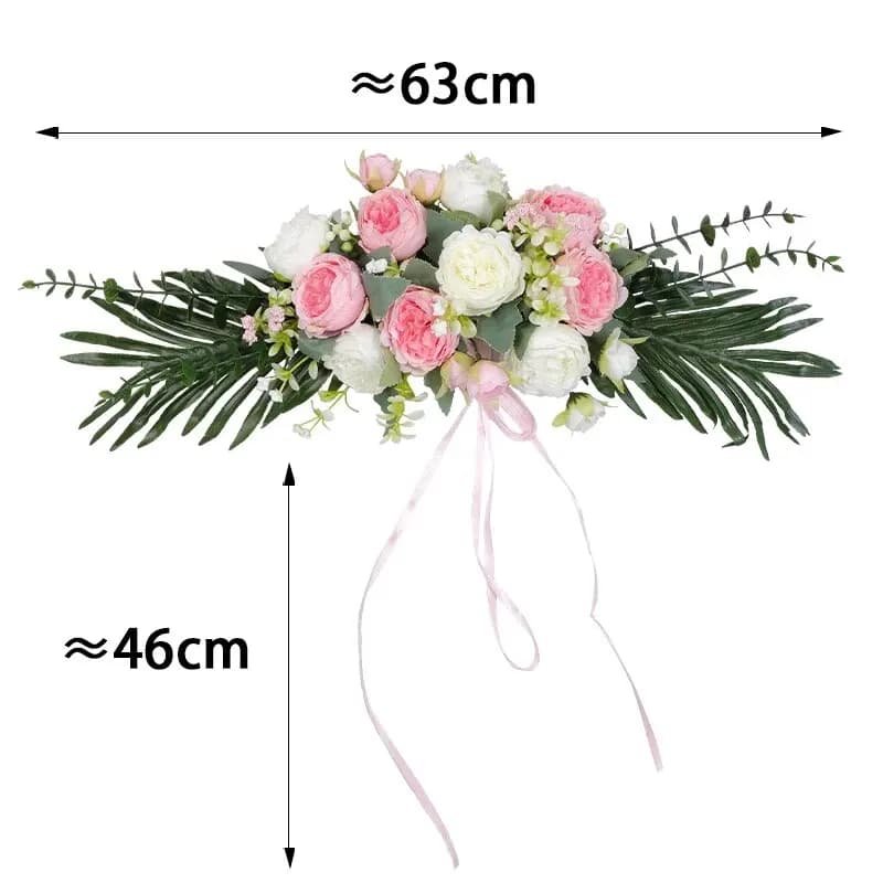 Boho Red Rose Eucalyptus Wedding Arch Garland