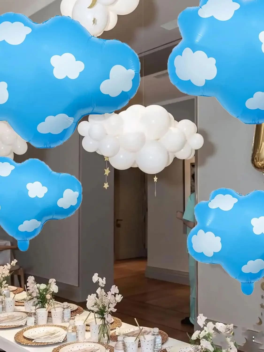 Sky Blue Cartoon Balloons
