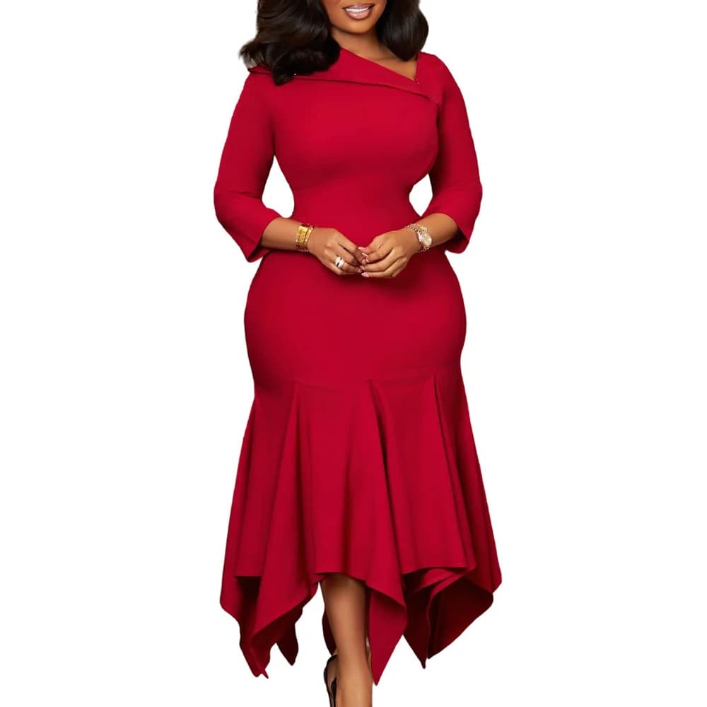 Women's Mermaid Dress 3/4 Sleeves