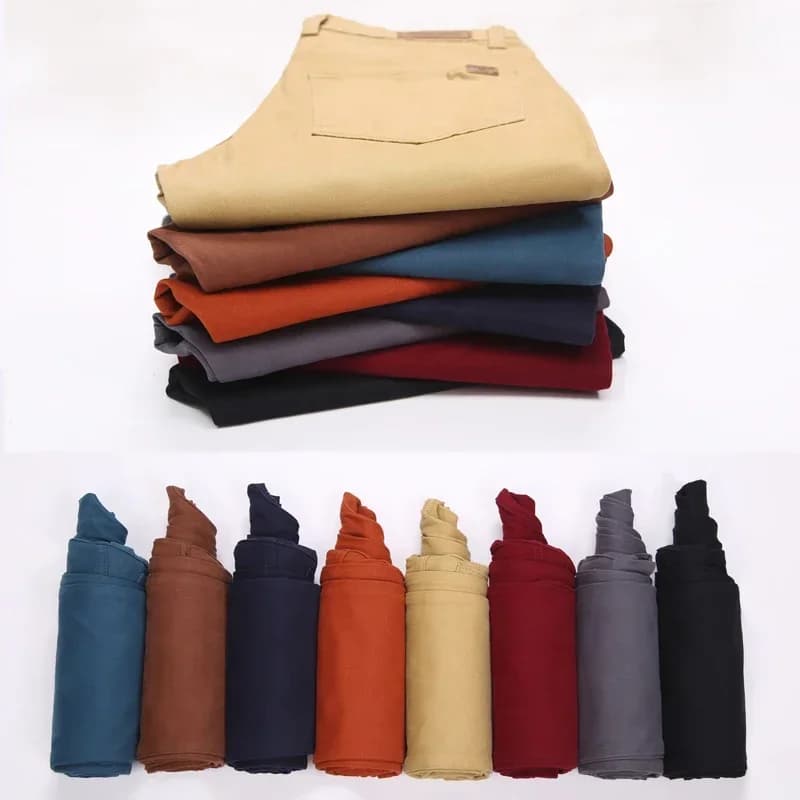 Men's Slim Fit Khaki Casual Trousers