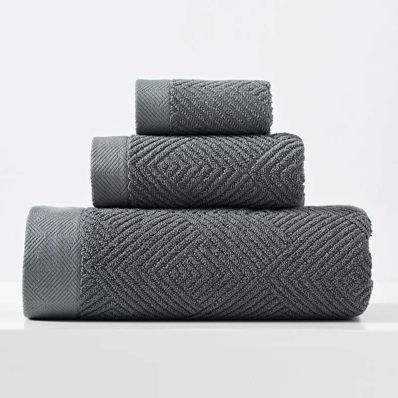 Bath Towel Set 3-Piece Quick Dry Cotton