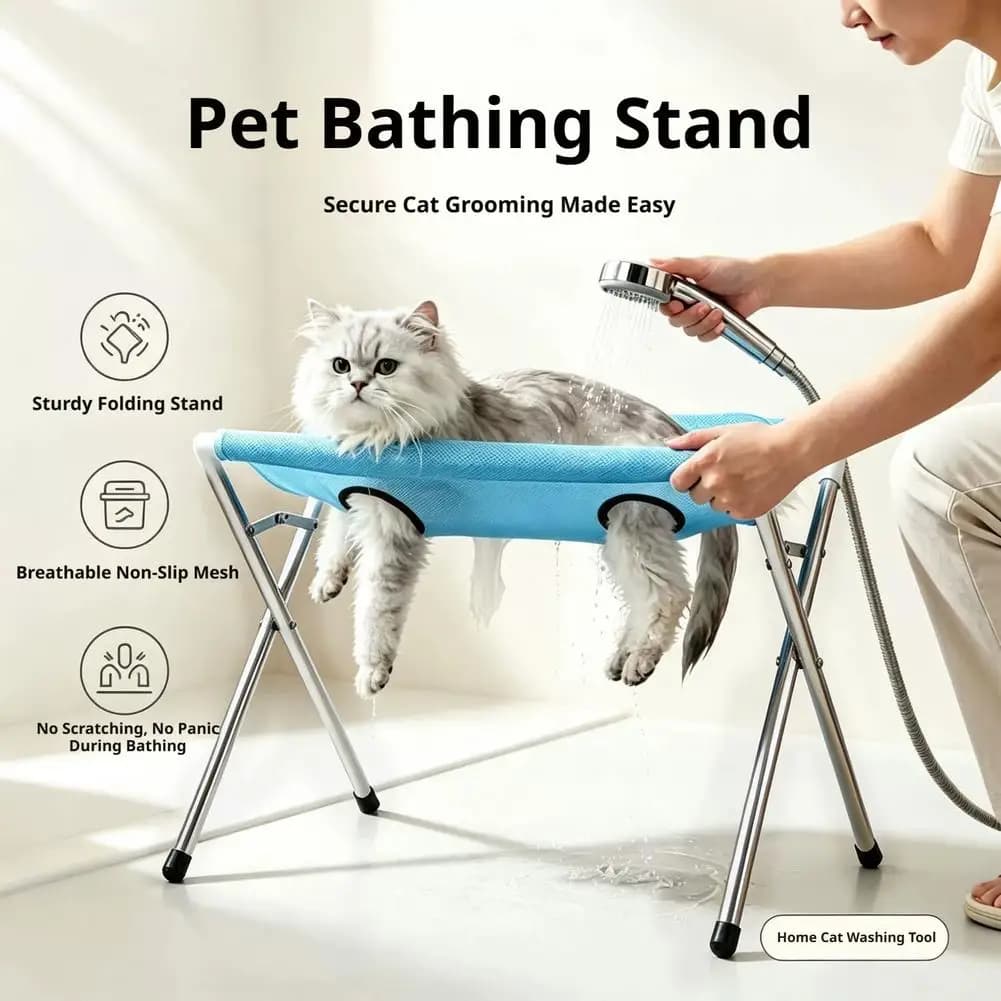 Portable Pet Grooming Stand with Mesh Deck