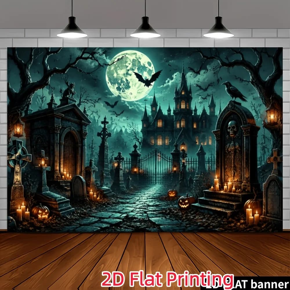 Gothic Halloween Photography Backdrop Banner