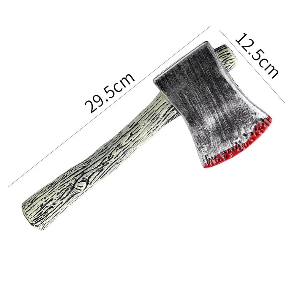 Halloween realistic props - blood-spreading axes, chainsaws, plastic knives for costumes, party cosplay props
