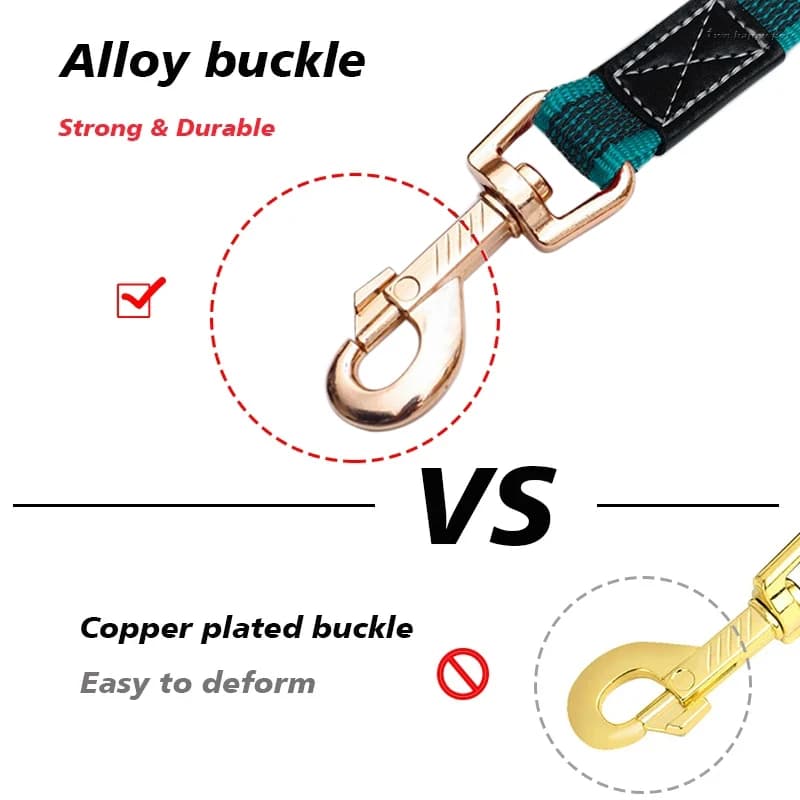 Adjustable Nylon Dog Leash with Rubber Grip