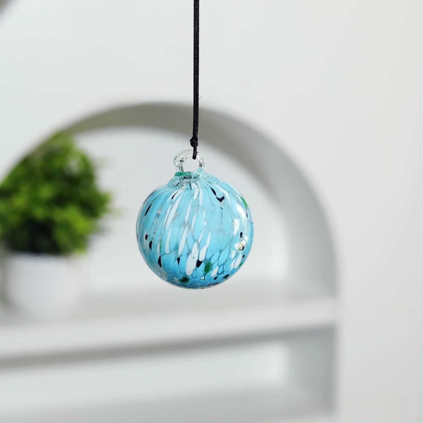 Hand-Blown Glass Hanging Ball Ornament