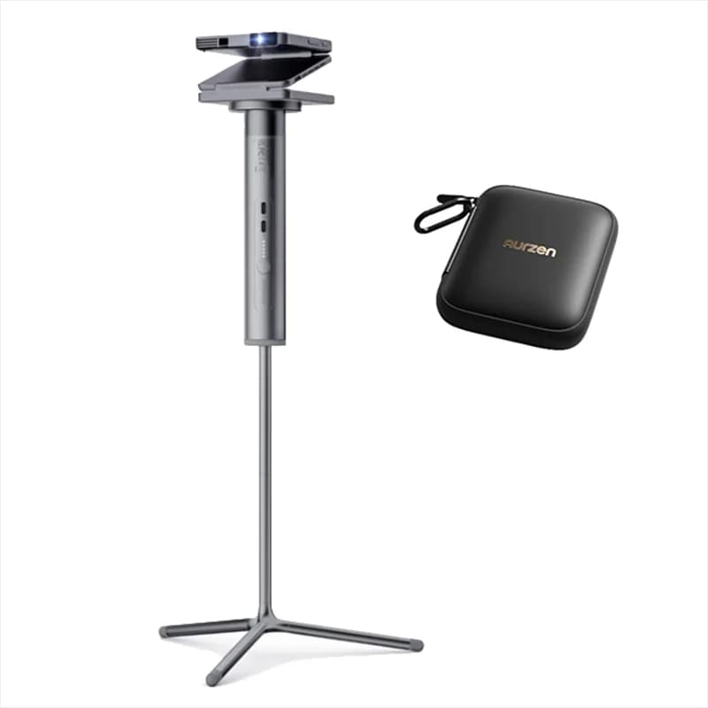 Mini ZIP Tri-Fold Truly Portable DLP Projector with PowerPlay Stand & Bag,Outdoor Mini Projector One-Click Screen Mirroring