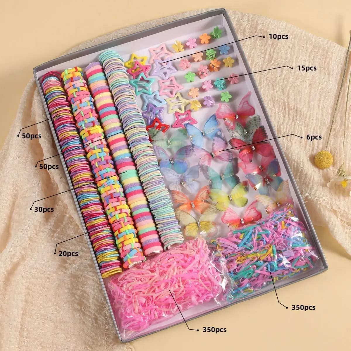 881 sets of colorful and cute girl hair accessories | including various hair clips, headbands, flowers, and bow headpieces