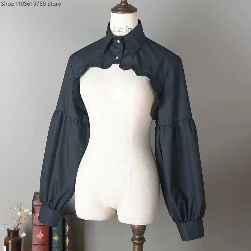 Ruffle Long Sleeve Bolero Crop Top