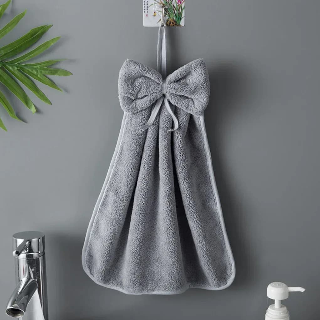 Bowknot Coral Fleece Hand Towels