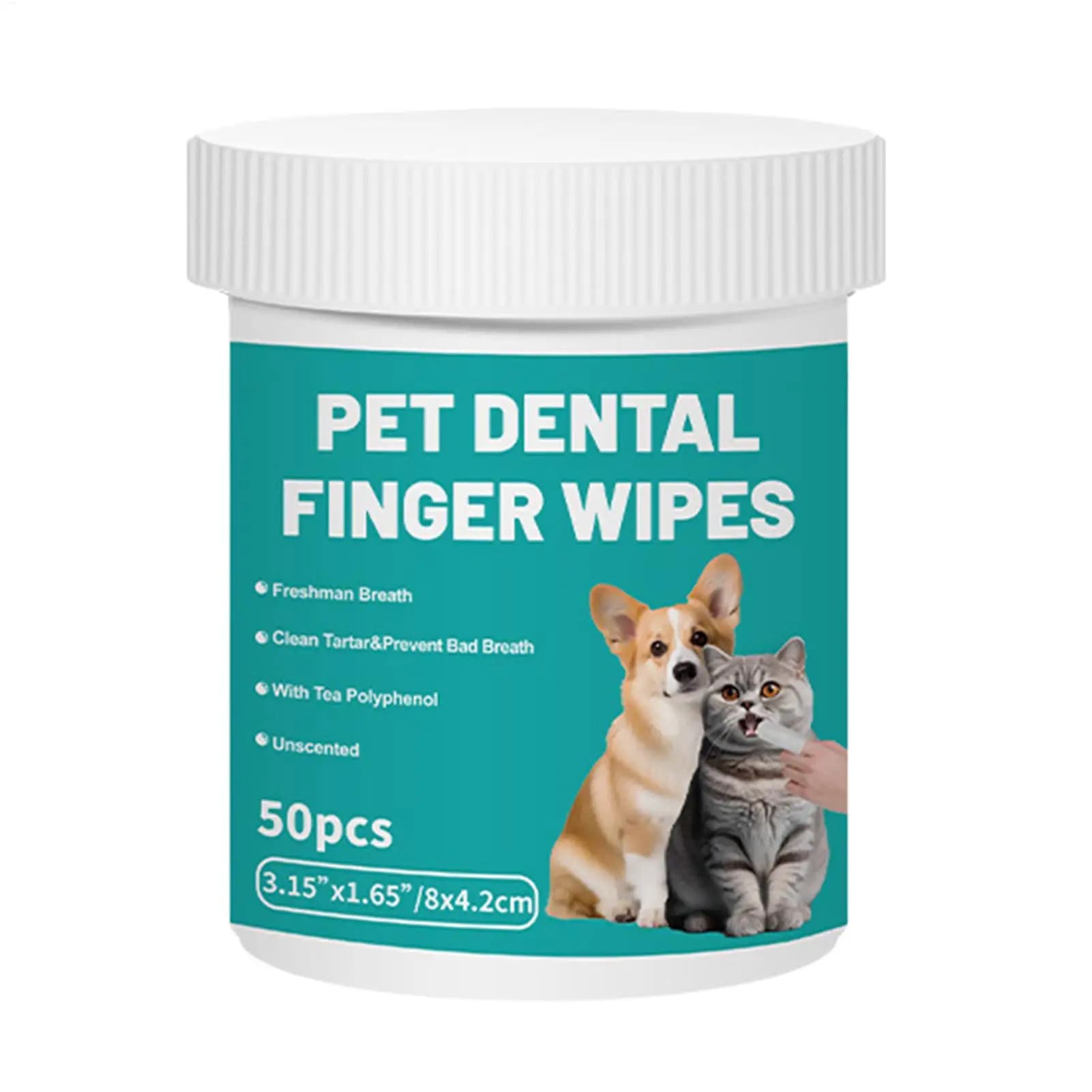 Pet Disposable Cleaning Wipes Dog Teeth Cleaning Finger Wipes Cat Ear and Eye Beauty Wipes Cat Hygiene and Beauty Products 50pcs