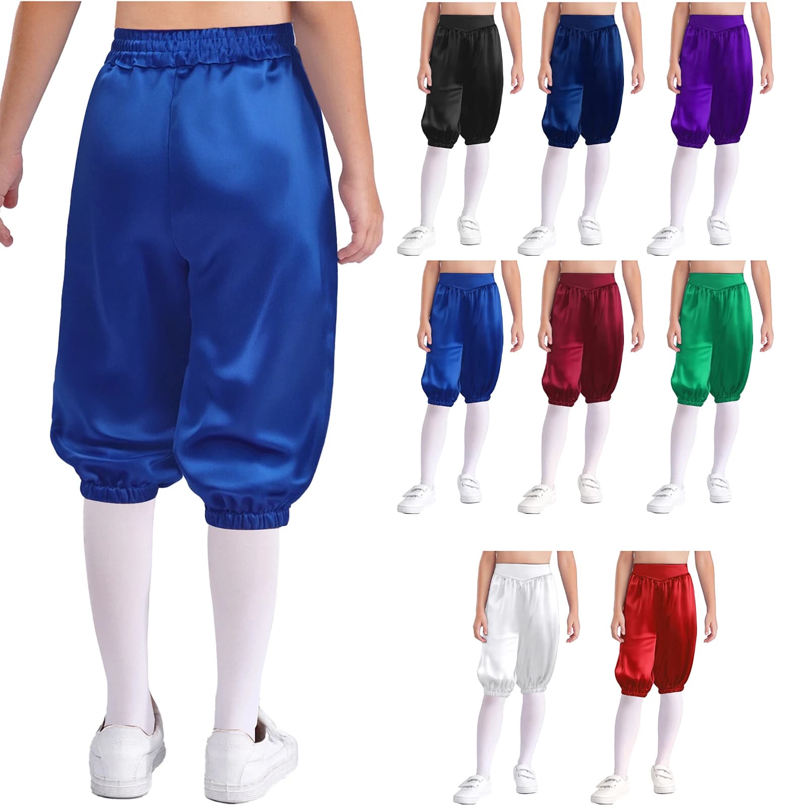 Boys Girls Victorian Renaissance Cosplay Costume Medieval Capri Pants Pirate Shorts Trousers Halloween Carnival Christmas Clothe