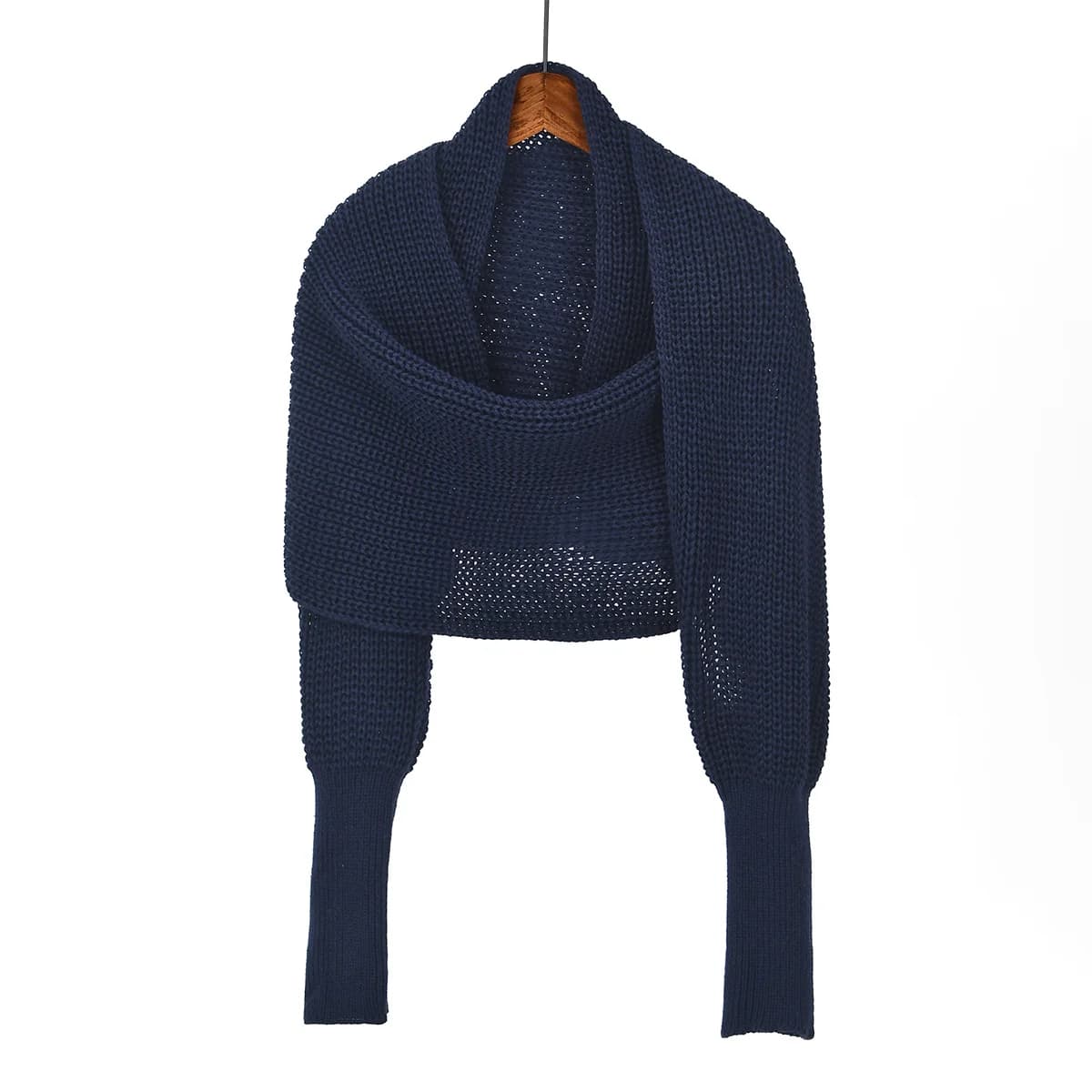 Knitted Shawl Wrap with Sleeves
