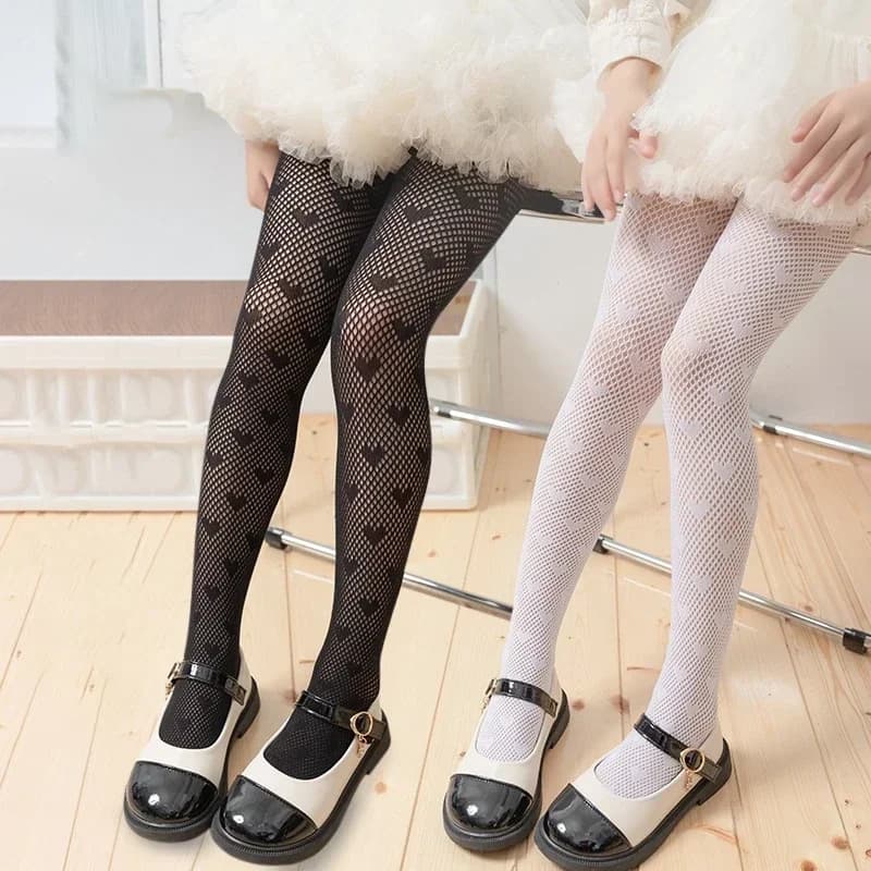 Kids Dance Tights Black White Pantyhose