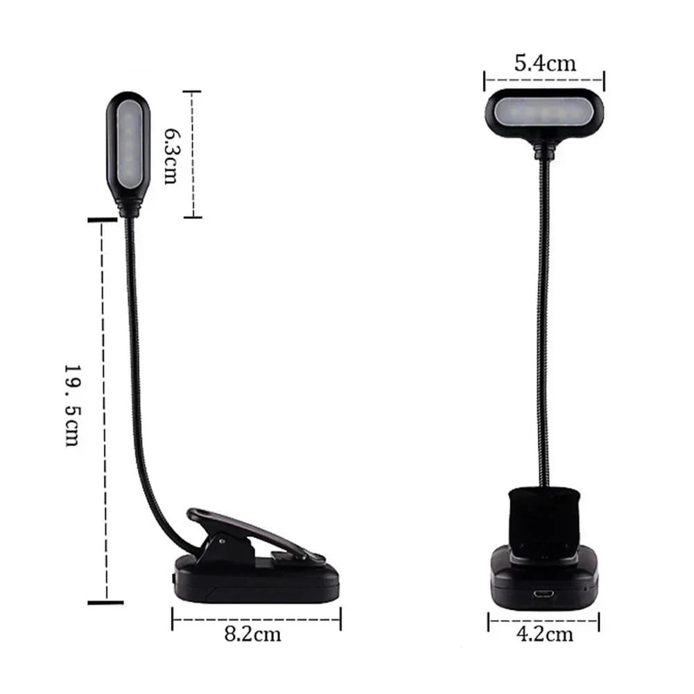 LED Clip Reading Light with Flexible Neck