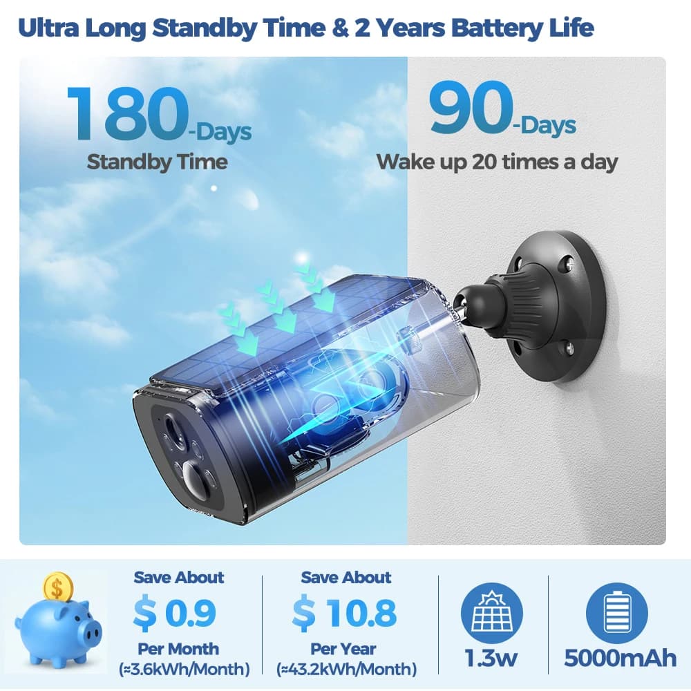 2.5K Solar Wireless Outdoor Security Camera
