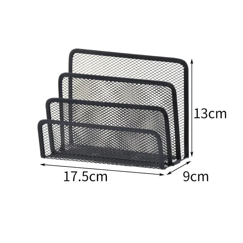 Desk Mail Organizer, 2 Pack Office Small Letter Sorter Desktop File Organizer Metal Mesh With 3 Vertical Upright Compartments