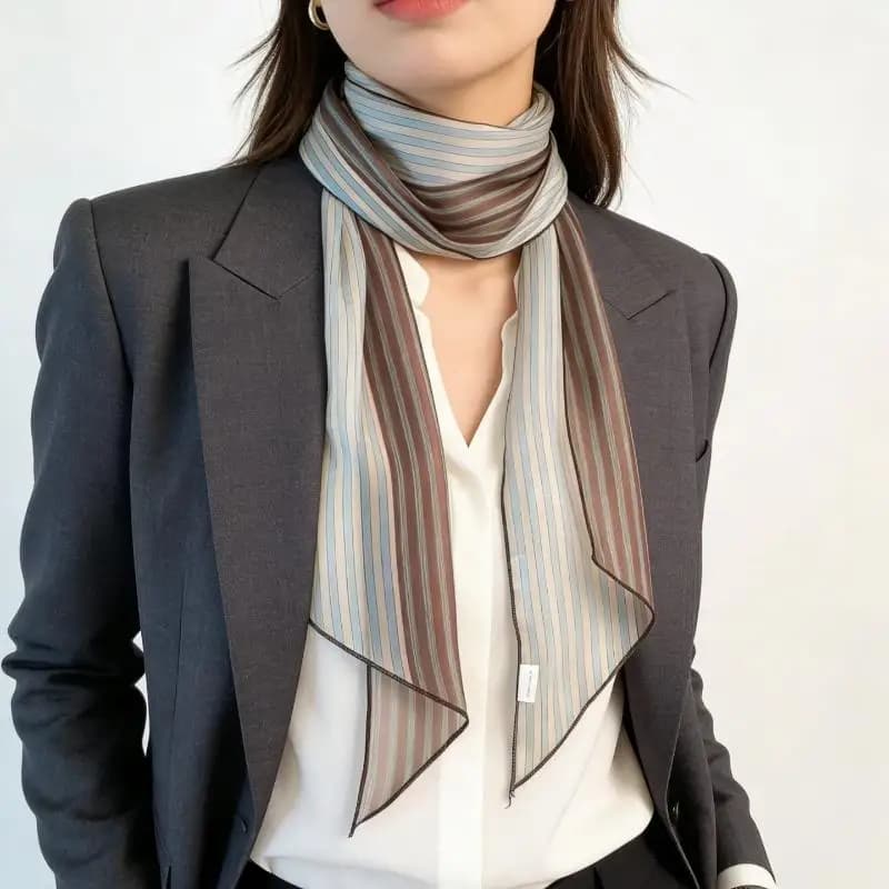 Striped Silk Scarf